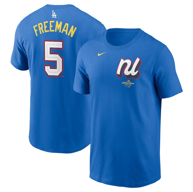 Men's National League #5 Freddie Freeman Royal 2025 All-Star Edition Name & Number T-Shirt